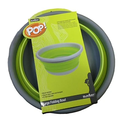 Image of PMS SUMMIT POP FOLDING LARGE ROUND BOWL 37.5CM DIA LIME/GREY