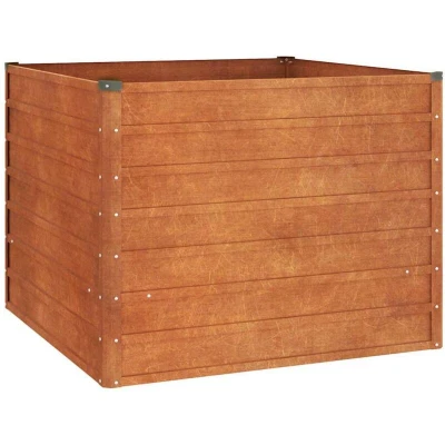 Image of vidaXL Garden Raised Bed Rusty 100x100x77 cm Corten Steel