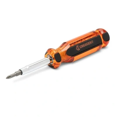 Image of Crescent 6 in 1 Interchangeable Bit Screwdriver, Red Handle CS61N