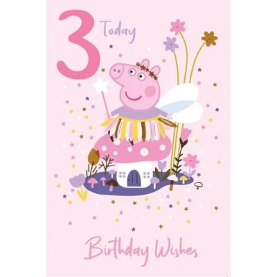 Image of Peppa Pig Age 3 Birthday Card