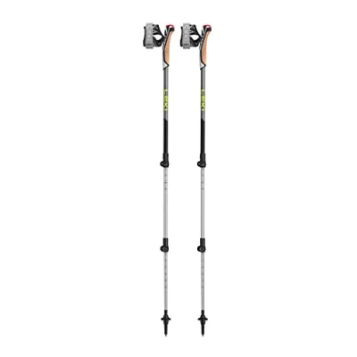 Image of Leki Traveller Aluminium Poles, Black/Silver Grey/Neon Yellow, 90 130 cm