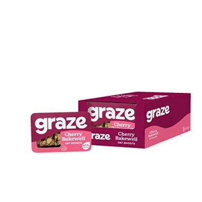 Image of Graze Healthy Snacks flapjacks cherry bakewell oats bars Packaging may vary (Cherry Bakewell, 9 x 50g)