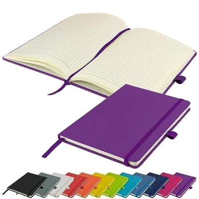 Image of A5 Notebook Writing Pad New Lined Hardback Journal Notepad Notes Diary (Purple)