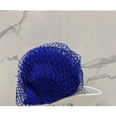Image of Home Gems Ultra Thick Exfoliating African Bath and Shower Sponge 2 in 1 Body Scrubber COARSE HARD Net Blue
