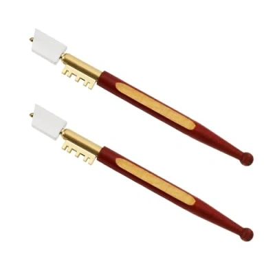 Image of Be In Your Mind 2pcs Diamond Tip Glass Cutter Cutting Tool Wood Handle Window Mirror Glazing for Glass/Tiles/Mirror/Mosaic