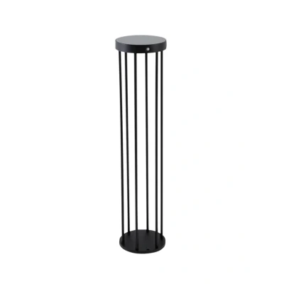Image of Lucande LED solar path light Nilea, Ø 16 cm, black, sensor