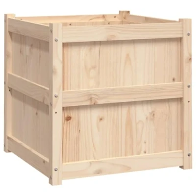 Image of vidaXL Solid Pine Wood Square Patio Plant Box Rustic Garden Flower Pot Planter for Garden, Balcony or