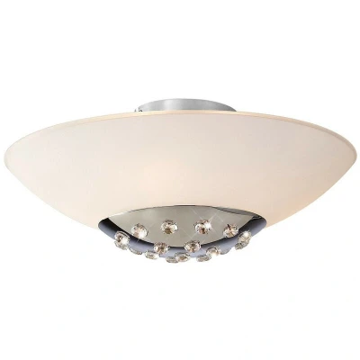 Image of Amada Flush Ceiling 6 Light G9, Polished Chrome/Opal White Glass