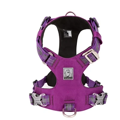 Image of WINHYEPET Truelove Explosion proof Waterproof Fabric Dog Harness High Density Nylon Webbing Light weight Outdoor Product Suitable Small and Medium Large TLH6282(Purple, M)