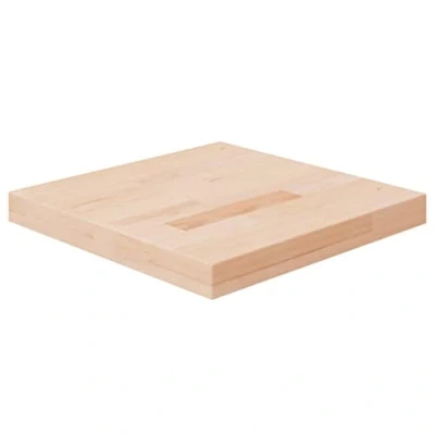 Image of vidaXL Solid Oak Wood Square Table Top 40x40x4 cm Versatile Use for Coffee/Shelves/Dining Tables Unfinished Brown Customization Rustic Charm, Easy Clean