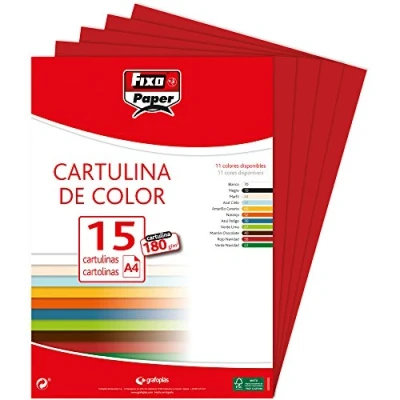 Image of Fixo 11110656 Pack of 15 Sheets Card, A4, Carmine Red