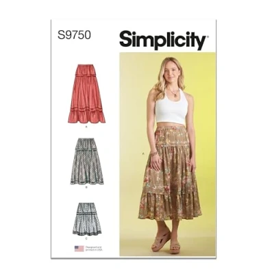 Image of SIMPLICITY SS9750Y5 Misses&#039; Skirt in Three Lengths Y5 (18 20 22 24 26)