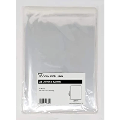 Image of A3 Cello Card Bags, VDL Self Seal Cellophane Display Envelopes for Cards and Prints (25)