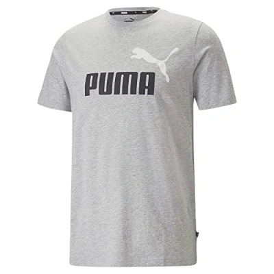 Image of PUMA ESS+ 2 Col Logo Tee Light Gray Heather