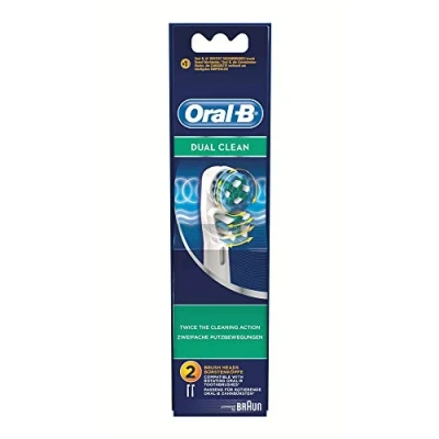 Image of Oral B Dual Clean Replacement Toothbrush Heads Powered by Braun Pack of 2