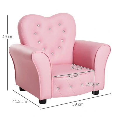 Image of HOMCOM Kids Mini Sofa Children Armchair Seating Chair Girl Princess Sponge