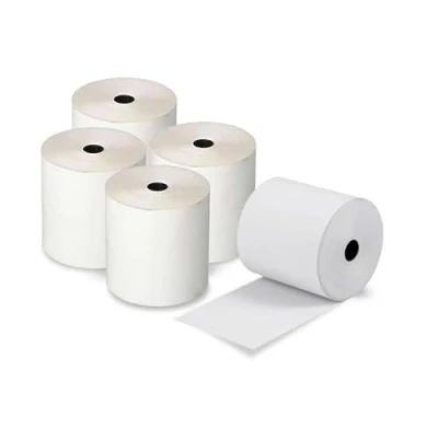 Image of 5 Rolls of 80 x Thermal Paper Till Receipt Roll for Cash Register, POS, Credit Card Machine with Red Warning Strip