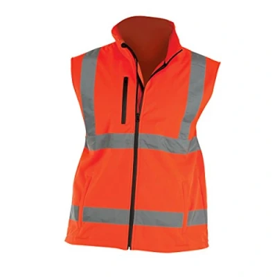 Image of Yoko Hi Vis Softshell Bodywarmer Colour=Hi Orange Size=2XL