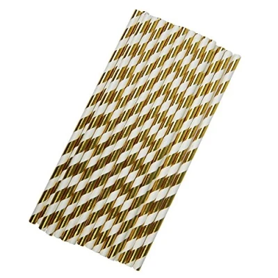 Image of Neviti Paper Straws Gold, Pack of 25