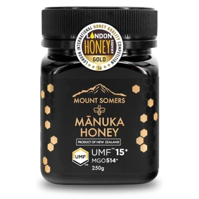Image of Mount Somers Premium Manuka Honey MGO 514+ / UMF 15+ 100% Pure New Zealand Genuine Natural Superfood Certified &amp; Traceable 8.8oz Jar