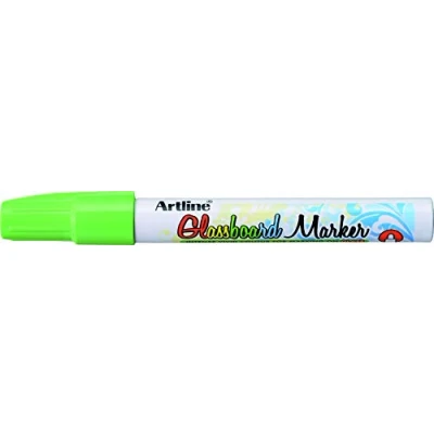 Image of Artline Fluoro Green Glassboard Marker Pen Drywipe Bullet Tip