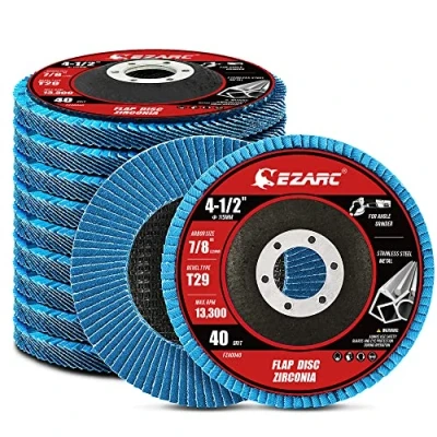Image of EZARC Flap Disc 115mm 40 Grit Zirconia Grinding Wheel, Abrasive Discs Type 29 for Stainless Steel, Cast Iron and Sheet Metal, 10 Pack