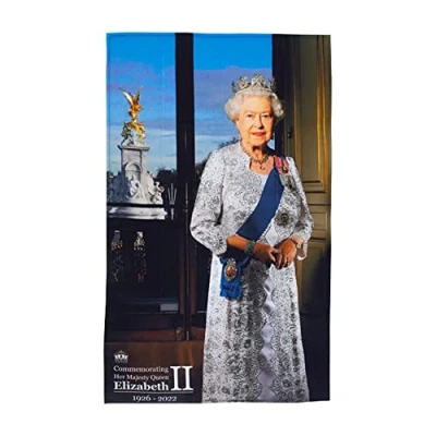 Image of Queen Elizabeth II 1926 2022 Commemorative Tea Towel A Memorable Souvenir Gift for Home Décor Keepsake Collection Ornament (By LILAJ)