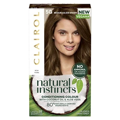 Image of Clairol Natural Instincts Semi Permanent No Ammonia Hair Dye, 5G Medium Golden Brown