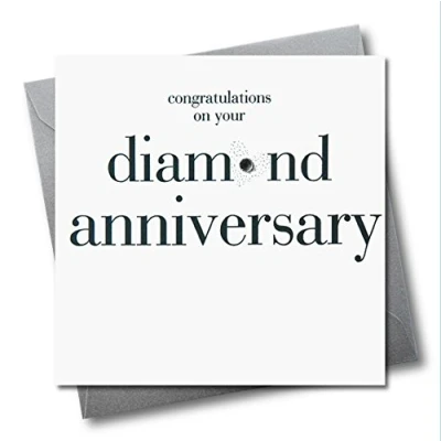 Image of Claire Giles Hearts and Stars Congratulations on Your Diamond Anniversary Card