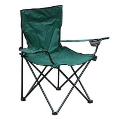 Image of Garden Mile Camping Chair Green Lightweight Foldable Seat with Cup Holder Folding Outdoor Portable Ideal as Fishing Chair, Festival Furniture, Chairs for Adults