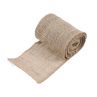 Image of 3M*10cm Hessian Ribbon, Natural Rustic Jute Burlap Ribbon Roll Linen Craft Band Fabric