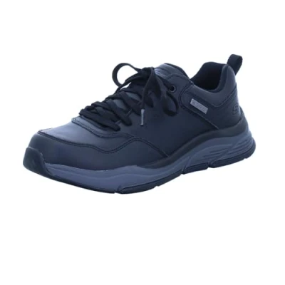 Image of Skechers Men&#039;s 210021 BKGY Sneaker, Black Gray Waterproof Leather, 10 UK