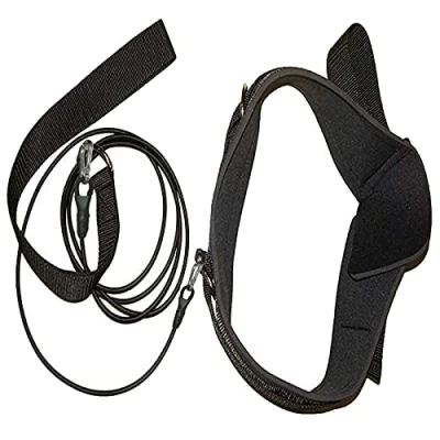 Image of Pmsanzay 2.0M Swim Training Belts, Leash,Swim Tether Stationary Swimming, Harness Static Swimming Belt, Bungee Cords Resistance Bands, Pool Belts