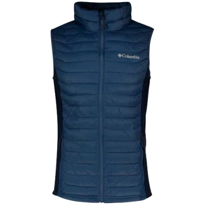 Image of Columbia Men&#039;s Powder Pass Hybrid Vest, Puffer Vest Body Warmer, Dark Mountain/Collegiate Navy, XXL
