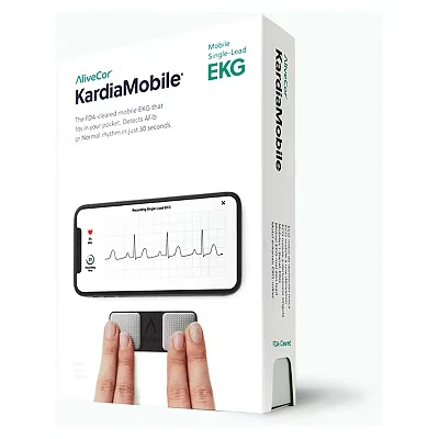 Image of KardiaMobile 1 Lead Personal ECG Heart Rate Monitor Record ECGs at Home, Detects Atrial Fibrillation, Trusted by The NHS, Results in 30 Seconds, Works with Most Smartphones