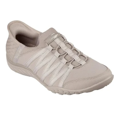 Image of Skechers Women&#039;s Breathe Easy ROLL with ME Sneaker, Taupe, 6.5 UK