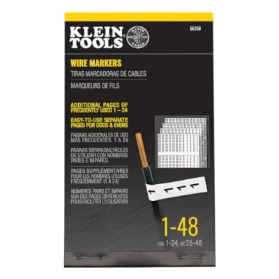 Image of Wire Marker Book, 1 48 Klein Tools 56250, Black Print on White