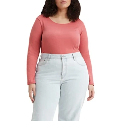 Image of Levi&#039;s Women&#039;s Plus Size Honey Long Sleeve Top, Julip Stripe Mole, 1XL