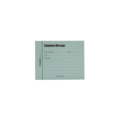 Image of Exacompta Ref 110Z Guildhall Telephone Message Pad, 101 x 127mm, 100 Sheets Per Pre Printed Headings for Accurate and Detailed Recording Blue, Pack of 5