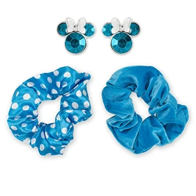 Image of DISNEY Minnie Mouse Blue 2 Piece Scrunchie &amp; Earring Set VS700794L.PH
