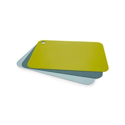 Image of Joseph Duo Set of 3 Double Sided Colour Coded Chopping Board Mat Set, Flexible, Easy to store, Dishwasher Safe opal