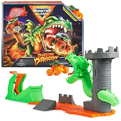 Image of Monster Jam, Dueling Dragon Playset with Exclusive 1:64 Scale Truck, Kids Toys for Boys Ages 3 and up
