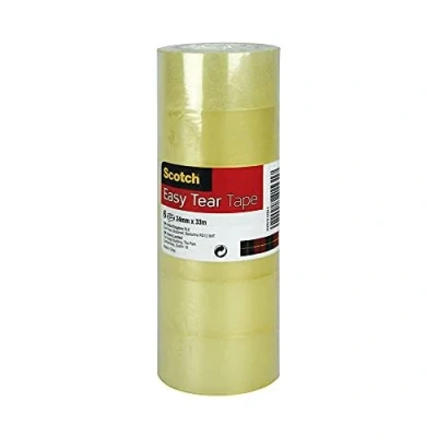 Image of Scotch 24mm x 33m Easy Tear Clear Tape Rolls (Tower of 6)