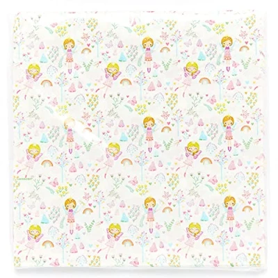 Image of Amscan 9909076 Fairy Princess Kids Birthday Party Luncheon Napkins 16 Pack
