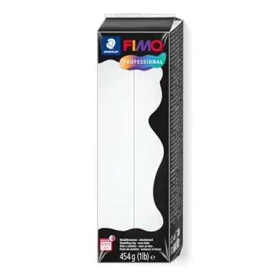 Image of STAEDTLER 8041 0 FIMO Professional Oven Hardening Polymer Modelling Clay, 454g White (Single Block)
