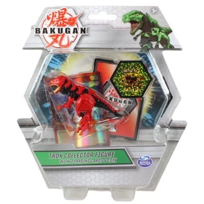 Image of BAKUGAN Collector Figures With 2 Trading Cards &amp; Collectors Coin Trox Red