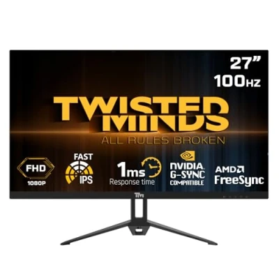 Image of Twisted Minds 27 Inch Display Fast IPS Gaming Monitor 1920 x 1080 FHD Resolution, 100 Hz Refresh Rate, 16:9 Aspect Ratio, 1 ms Response Time Black (TM27FHD100IPS)