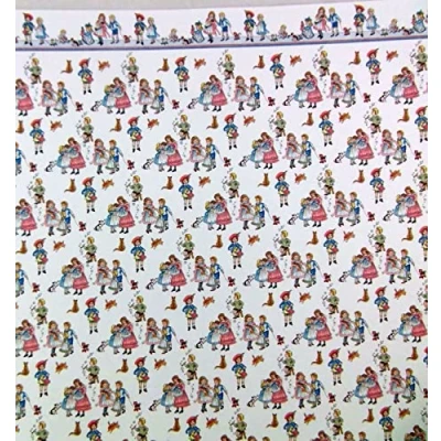 Image of Dolls House Miniature Print 1:12 Scale Wallpaper Childrens Nursery Rhyme White