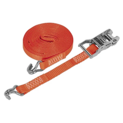Image of Sealey Ratchet Tie Down 25mm x 6m Polyester Webbing 1500kg Breaking Strength