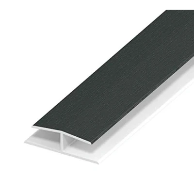 Image of Anthracite Grey Soffit Joint/H Trim PVC Plastic Jointing 9mm Board/Panel Joint 1m Length